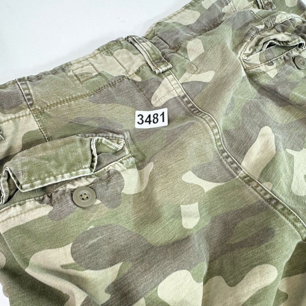 Y2k Vintage No Boundaries Short Mens 38 Green Mid Rise Camouflage Cargo Cotton - Picture 8 of 10